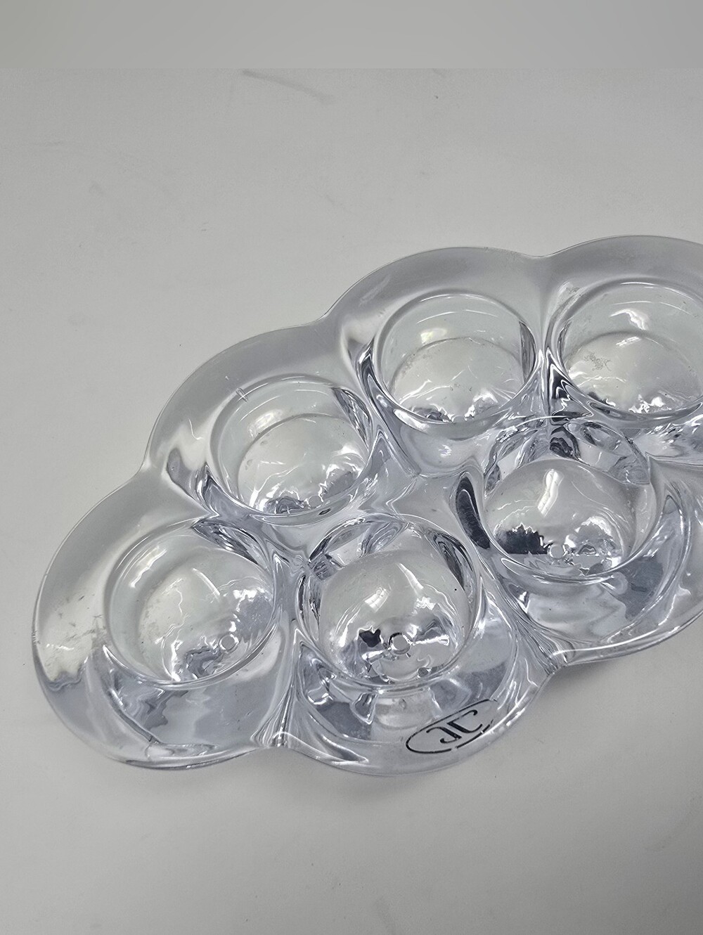 JL JOHN LEWIS Crystal 6 Point Tea Light Votive Candle Holder Vintage with Label - Picture 3 of 6